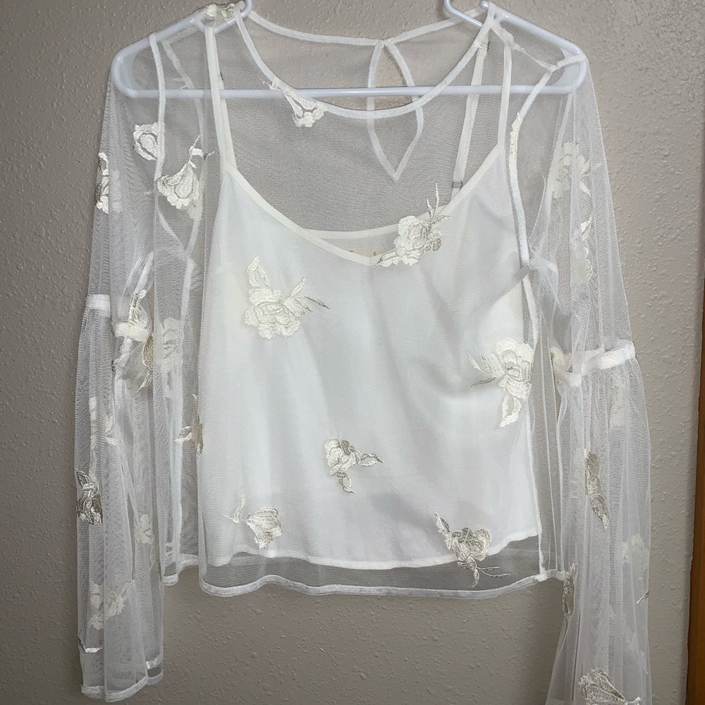 long sleeve mesh hollister shirt